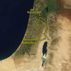 Bethlehem nazareth journey map joseph mary maps times walk many road key going ah part ctrl pressing hold control while