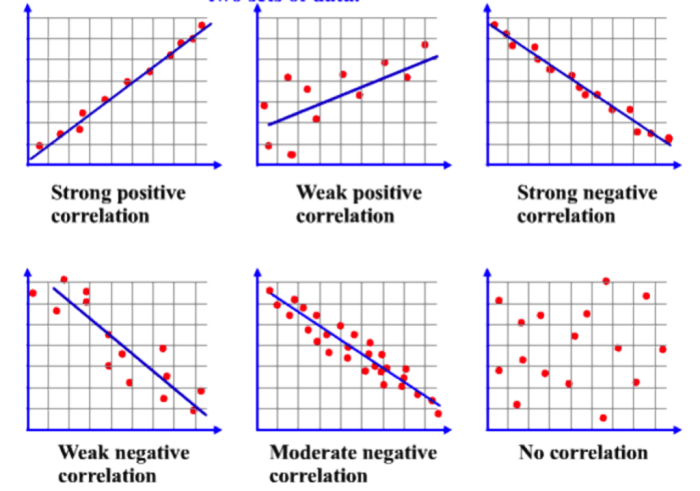 Match each graph with a description of its correlation.